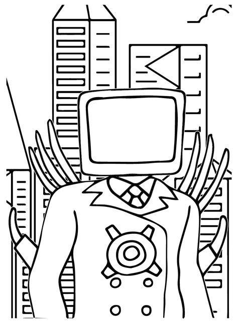 Titan TV Man Drawing – Free Printable Coloring Pages.